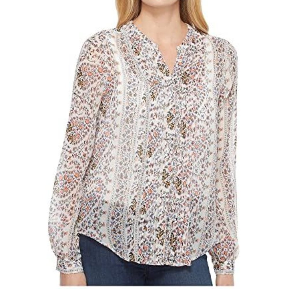 Paige Silk Samita Blouse Cream Sz Xs